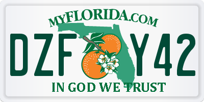 FL license plate DZFY42