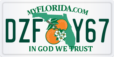 FL license plate DZFY67