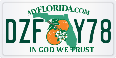 FL license plate DZFY78