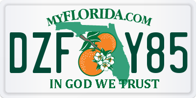 FL license plate DZFY85