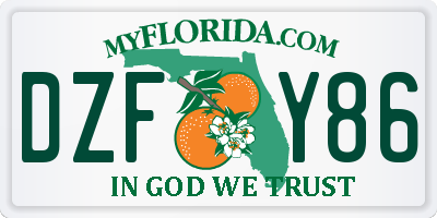 FL license plate DZFY86