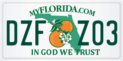 FL license plate DZFZ03