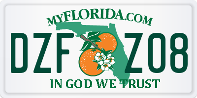 FL license plate DZFZ08