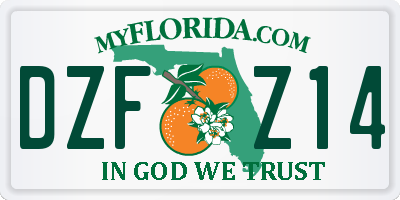 FL license plate DZFZ14