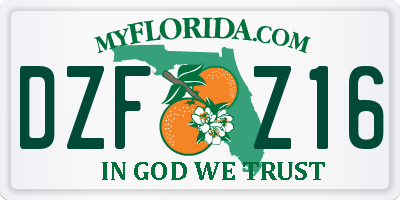 FL license plate DZFZ16