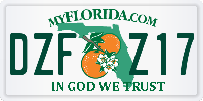 FL license plate DZFZ17