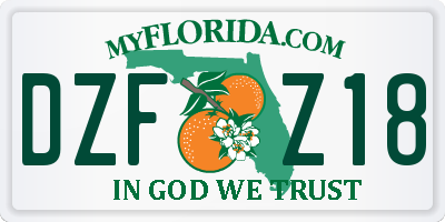 FL license plate DZFZ18