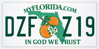FL license plate DZFZ19