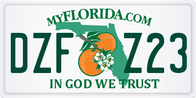 FL license plate DZFZ23