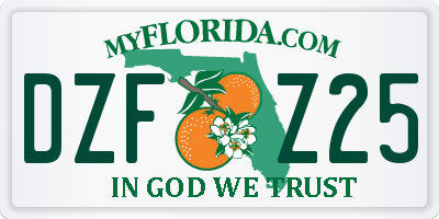 FL license plate DZFZ25