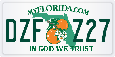 FL license plate DZFZ27