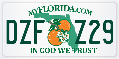 FL license plate DZFZ29