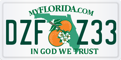 FL license plate DZFZ33