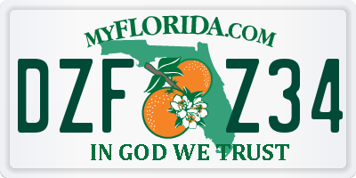 FL license plate DZFZ34