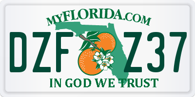 FL license plate DZFZ37