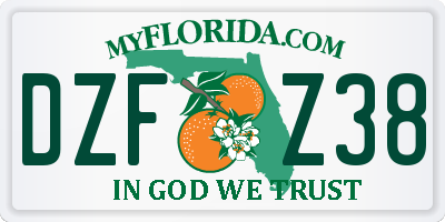 FL license plate DZFZ38