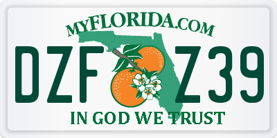 FL license plate DZFZ39
