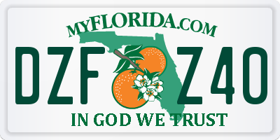 FL license plate DZFZ40