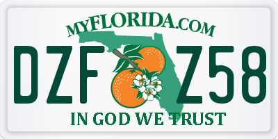 FL license plate DZFZ58