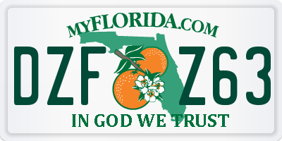 FL license plate DZFZ63