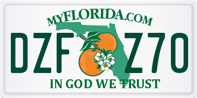 FL license plate DZFZ70