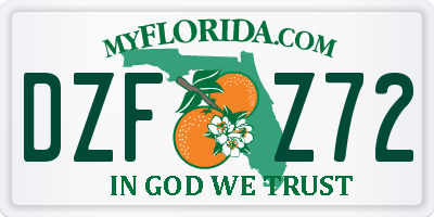 FL license plate DZFZ72