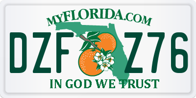 FL license plate DZFZ76