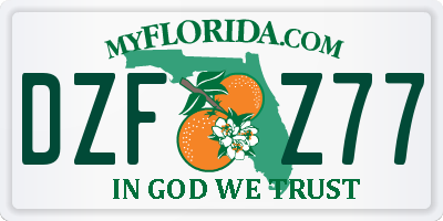 FL license plate DZFZ77