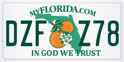 FL license plate DZFZ78