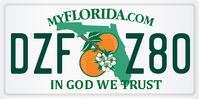 FL license plate DZFZ80