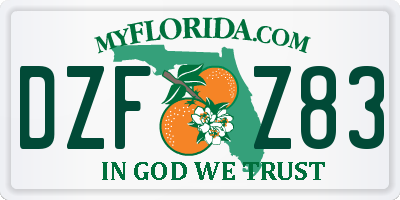 FL license plate DZFZ83