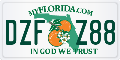 FL license plate DZFZ88