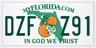 FL license plate DZFZ91