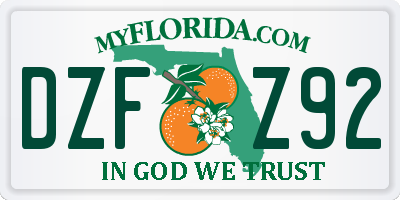 FL license plate DZFZ92