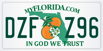 FL license plate DZFZ96