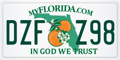 FL license plate DZFZ98