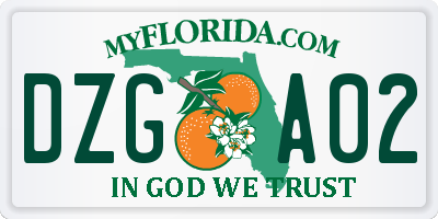 FL license plate DZGA02