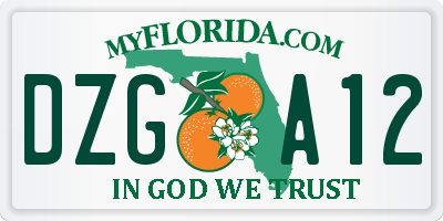 FL license plate DZGA12