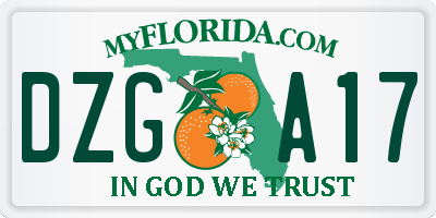 FL license plate DZGA17