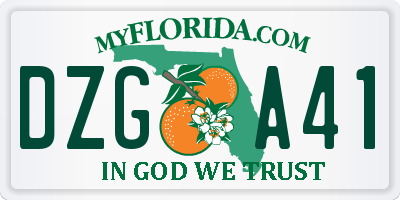 FL license plate DZGA41