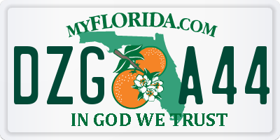 FL license plate DZGA44
