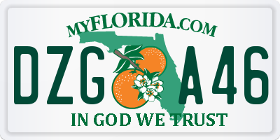 FL license plate DZGA46