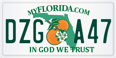 FL license plate DZGA47