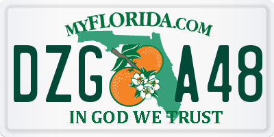 FL license plate DZGA48