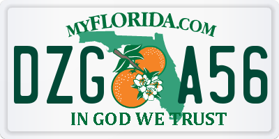 FL license plate DZGA56