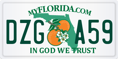 FL license plate DZGA59