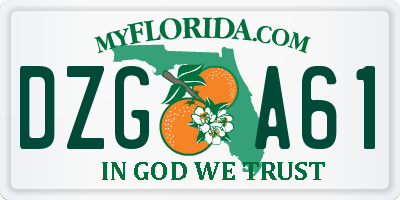 FL license plate DZGA61