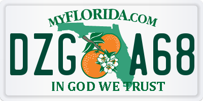 FL license plate DZGA68