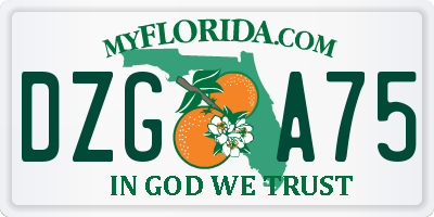 FL license plate DZGA75