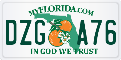 FL license plate DZGA76